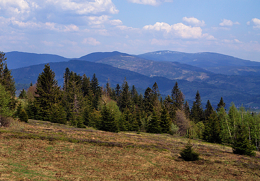 Widok Z Rachowca na Beskid ywiecki.