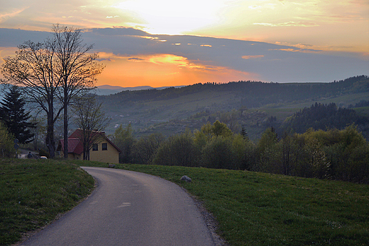 Przed zachodem soca w Beskidzie lskim.