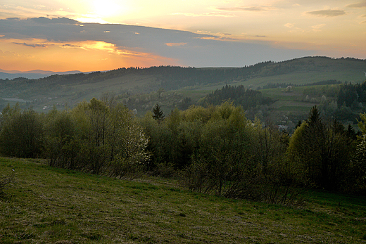 Przed zachodem soca w Beskidzie lskim.