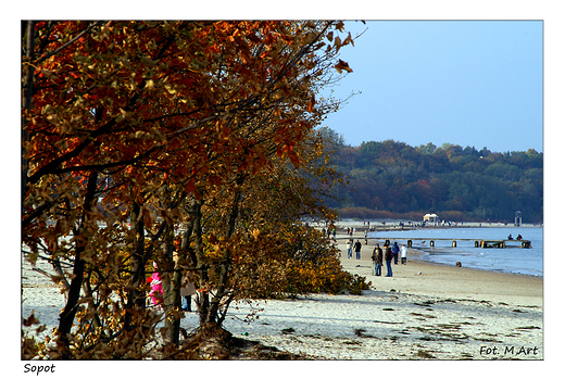 Sopot - plaa jesieni
