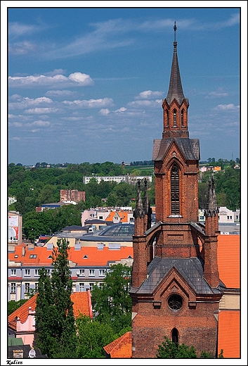 Kalisz - widok z ratuszowej wiey_ wiea katedry