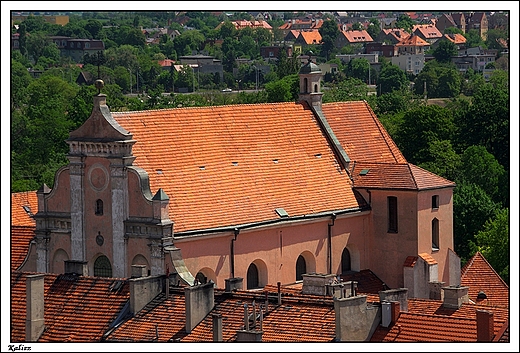 Kalisz - widok z ratuszowej wiey_ koci garnizonowy