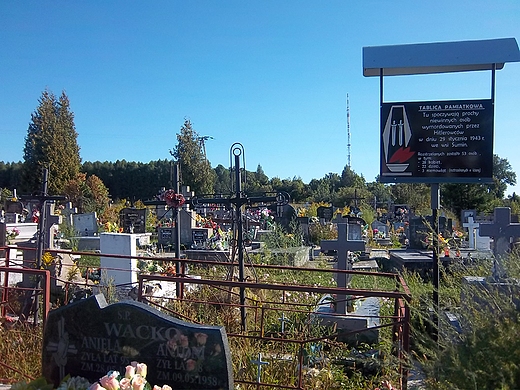 Grb ofiar pacyfikacji Sumina na cmentarzu w Tarnawatce