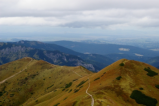 Widok z Koczystego Wierchu w stron Trzydniowiaskiego Wierchu