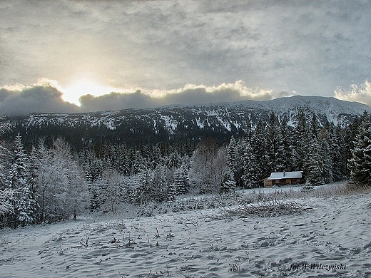 Babia Gra zim - widok z Sulowej Cyrhli Zawoja.