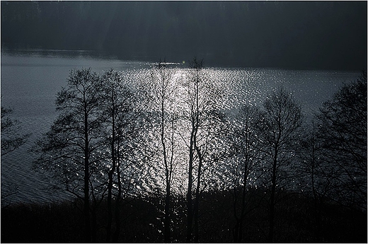 Jezioro Wigry jesieni.