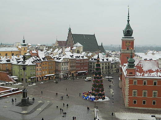 Warszawa. Plac Zamkowy zim.