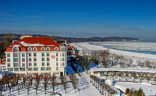 Sopot widok z latarni na Zatok Gdask i SHERATON