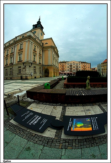 Kalisz - fragment rynku z ratuszem   FishEye 8mm