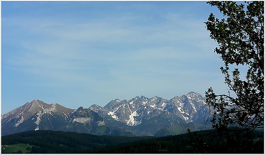 Panorama Tatr z drogi przez Gliczarw Grny