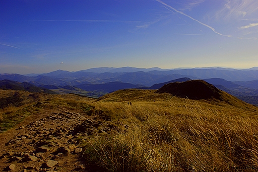 Widok z Przeczy Bukowskiej w kierunku pd-wsch. Bieszczady