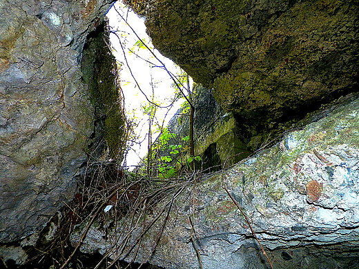 Znowu okienko w ruinach drugiego schronu fortu zarzecznego...jak przyjemnie ujrze promyki sonka...