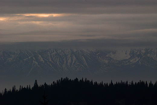 Widok na Tatry ze Starych Wierchw