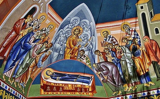 Zaśnięcie NMP-fresk z cerkwi św. Trójcy