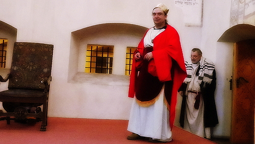 Inscenizacja wita Purim w tykociskiej synagodze...