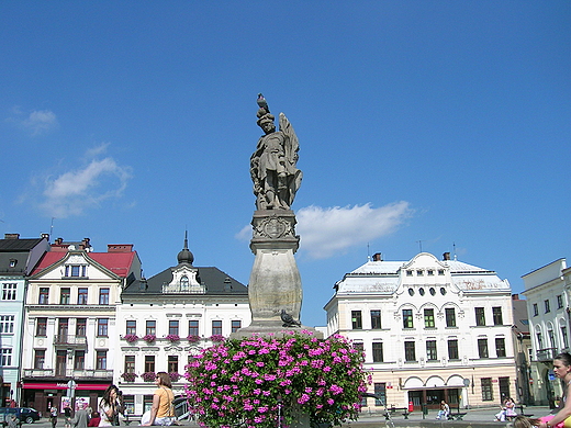 Pomnik Floriana na rynku w Cieszynie.