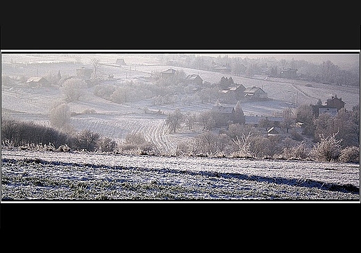 Panorama wsi beskidzkiej. Okolice Cieszyna