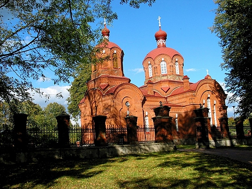 Ceglana cerkiew carska w Biaowiey