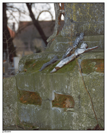 Cmentarz w Goliszewie - stary XIX wieczny, rozpadajacy si ju grobowiec