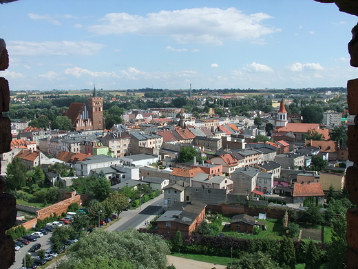 Panorama Brodnicy z wiey zamku.