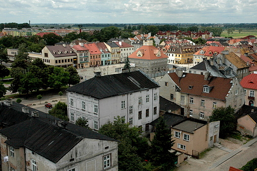 Widok z zamkowej wieży na centrum Łęczycy