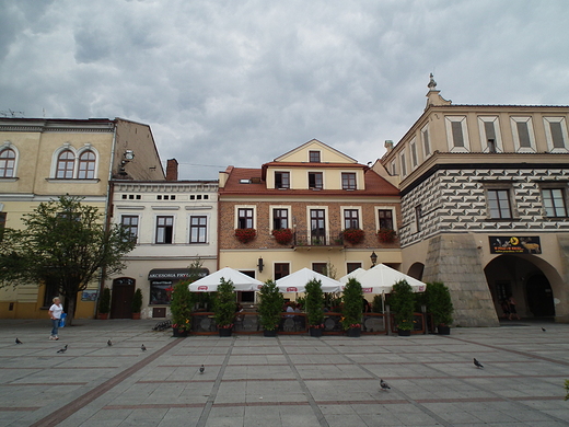 kolorowe kamieniczki w rynku - Tarnw