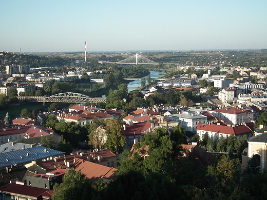 panorama Przemyla z baszty zamku Kazimierzowskiego .