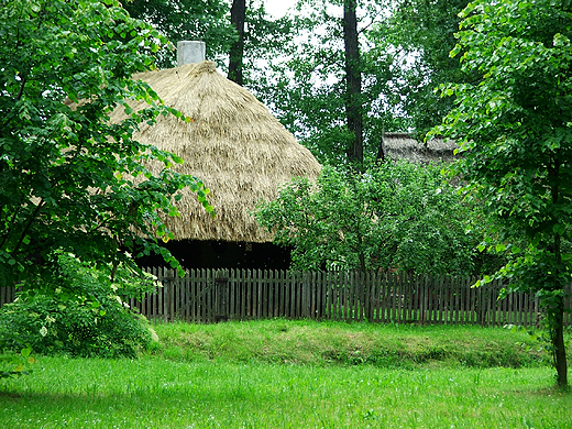 Muzeum w Russowie. Zabytkowe chaty w skansenie