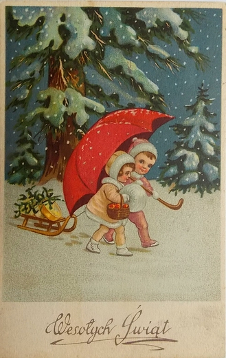 Kartka witeczna z 1938 r. z najlepszymi yczeniami od EliJ.