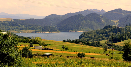 Zalew Czorsztyski: widok na Pieniny od strony Falsztyna