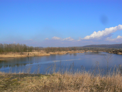 Wyrobiska po wirowniach w miejscu przyszego polderu Bukw