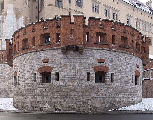 Fragment fortyfikacji - donżon. Wawel w Krakowie