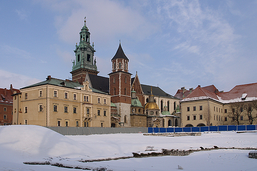 Wawel w zimowej szacie. Krakw