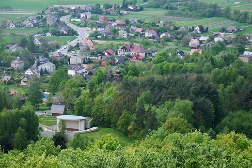 Skansen w Wygiezowie widziany z wiey zamku Lipowiec.