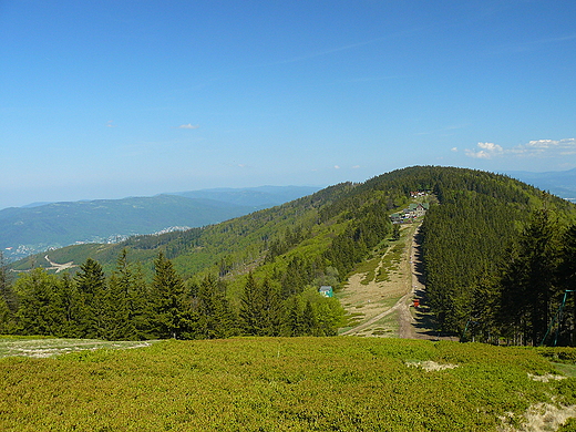 Beskid lski. Widok z Klimczoka (1117 m n.p.m.) na wschd