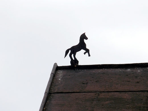 Pomiechowo. Konik na stodole.