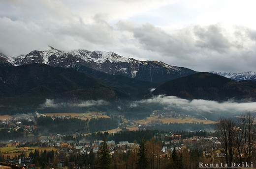 Widok na Zakopane i Tatry z Gubawki