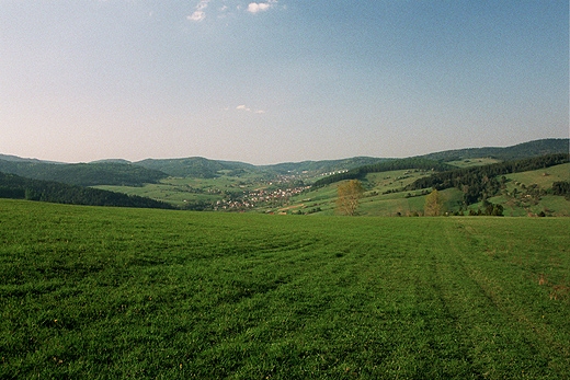 Dolina Muszynki. Na pierwszym planie Powronik. Beskid Sdecki