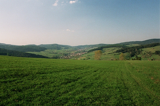 Dolina Muszynki. Na pierwszym planie Powronik. Beskid Sdecki