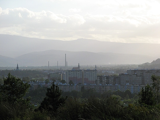 Jelenia Gra - panorama miasta. Widok z tzw. Krzya (Zabobrze)