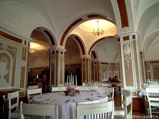 wntrza zamku Moszna - restauracja