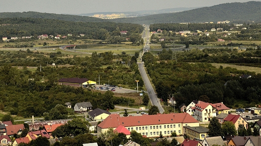 Widok ze wzgrza zamkowego w kierunku Kielc