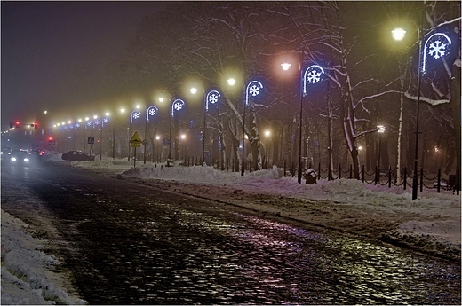 Ulica T.Kościuszki w Suwałkach zimą.