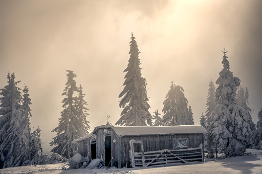 Stara bacwka na Hali Rysiance. Beskid ywiecki