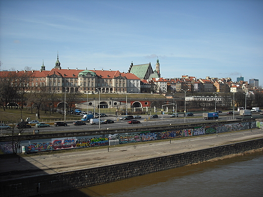 Warszawa. Widok na Stare Miasto z mostu lsko-Dbrowskiego.