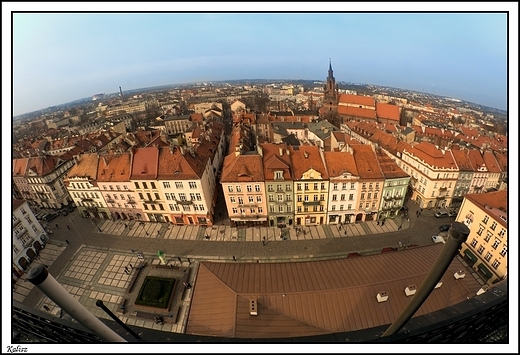 Kalisz - panorama miasta z tarasu widokowego ratusza