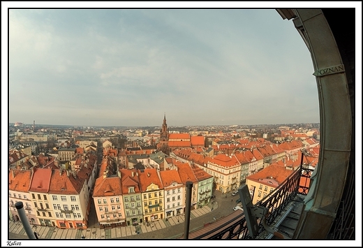 Kalisz - panorama miasta z tarasu widokowego ratusza