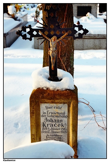 Racawice - cmentarz parafialny z pocztku XIX wieku, nagrobek z pocztkw XX wieku