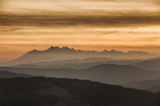 Bacwka nad Wierchoml - panorama Tatr