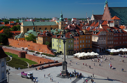 Warszawa. Plac zamkowy widziany z wiey koscioa akademickiego.